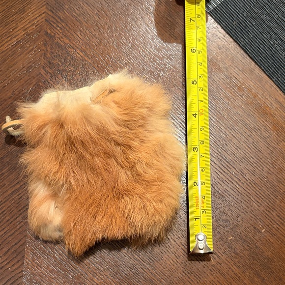 Fluffy Tan Rabbit Fur Pouch Accessory - Picture 5 of 6